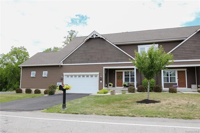 Welcome to Blackburne Farm, an upscale 55+ community. The beautifully landscaped Bradford model offers over 1800 square feet of living space including the expansive master bedroom suite with a private bath conveniently located on the first floor. The custom kitchen/dining room combo is equipped with Stainless Steel appliances, granite counter tops, center island and sliders leading out to the back yard stone patio. Cozy up in the living room with an inviting gas fireplace. Additional community amenities: Club House, exercise facility, event room, bocce court, pavilion with fire pit, community garden, dog park, fishing & horseshoe pits. Located minutes to the villages of Goshen & Montgomery.