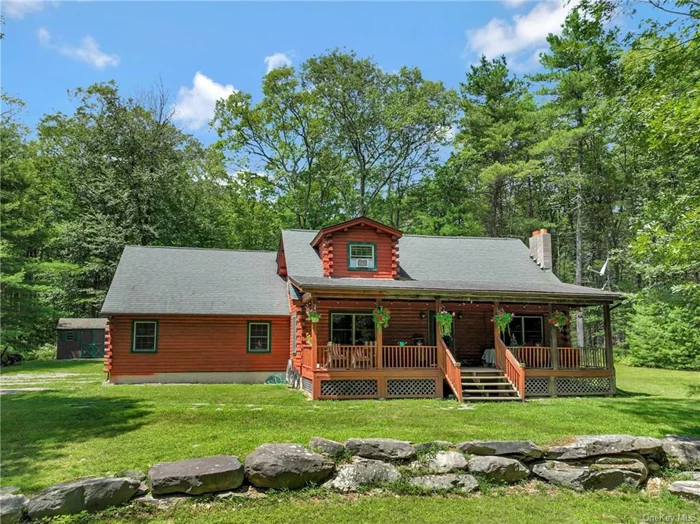 ACCEPTED OFFER SHOW FOR BACK UP - Charming log home situated on a quiet town road. Home features 2 bedrooms and 2 full bath situated back from the road on 5 acres. There is a large rocking chair front porch where you can sit and relax on those beautiful summer days and nights. Large back deck for those family BBQs. Open floor plan. Wood burning stove for the chilly winter nights. Five level wooded acres to go exploring on. Close to the town of Narrowsburg for shops and restaurants. Close the Delaware River for rafting, canoeing and tubing. Close to Bethel Woods Performing Art Center for summer concerts. Close to Resorts world Casino and the KartRite WaTer Park.This is the perfect getaway 2 hours for New York City.