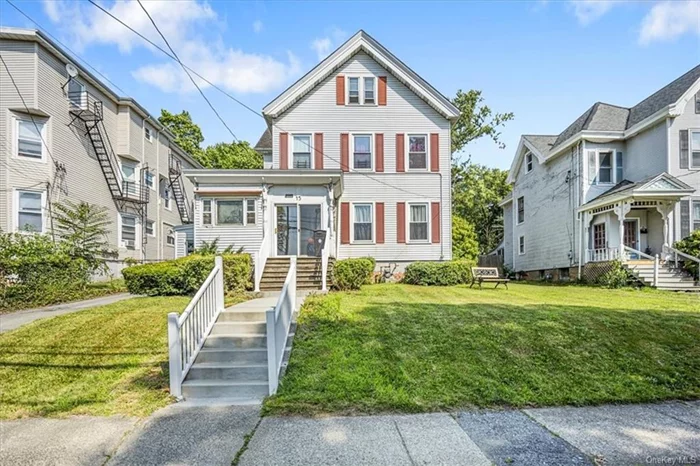 Situated on a quiet cul-de-sac in Poughkeepsie, this 1921 colonial is convenient to both the train station and shopping. Through the front porch, you&rsquo;re greeted by a welcoming foyer and staircase. To your right, the living room unfolds with original hardwood floors, & pocket doors leading you into the dining room. Continuing, you&rsquo;ll discover a bedroom with full bathroom nearby. The kitchen has ample counter space and nicely sized pantry. An additional highlight is the office, featuring a separate entrance & private bathroom - excellent setup for a home business. Upstairs, you&rsquo;ll find 2 more bedrooms, along with kitchenette & living space. One of the upstairs bedrooms is equipped with waterlines. A walk-up attic offers potential for expansion. The property features 2 electric meters, with multiple separate entrances, offering many possibilities. Also note the parking area, accommodating 3+ cars, a backyard with space for a garden and whole house generator. Don&rsquo;t miss this opportunity!