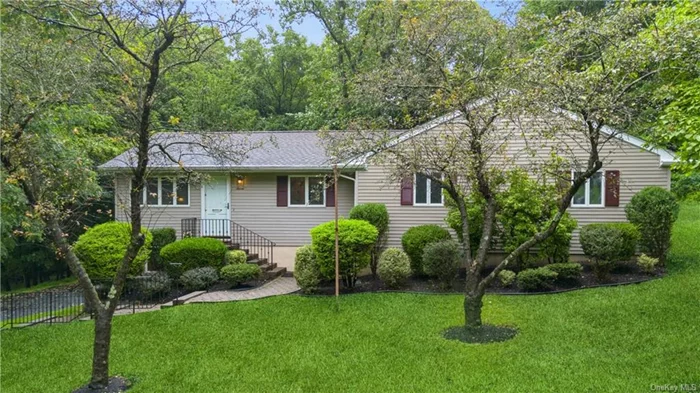 With a nod to mid-century design, this move-in ready charmer checks off all the boxes: Affordable, Low Taxes, Quiet Neighborhood Street, and Close to Schools and Major Transportation. Enjoy one-level living at its best in this 3 bedroom, 1500 sq ft ranch where the living and dining areas form an open concept living space with hardwood floors, recessed lighting, built-ins, and 2 sets of sliding glass doors that allow for an abundance of natural light, deck access and beautiful b/y views. An updated u-shaped kitchen offers granite counters, loads of cabinet space, and some newer appliances, including a s/s Bosch dishwasher. 2 totally renovated full baths feature vanities with granite counters, ceramic floors and decorative tile. A large family room addition has enough space for a dedicated office area and a 3rd set of sliding glass doors that lead to the outside deck. The heated, finished lower level features an artist&rsquo;s studio with above grade oversized windows, also perfect for a workshop, gym, home office, etc. A separate door from the driveway provides additional access. A finished room, currently used for storage, can easily become a 2nd family room or playroom. Lastly, a laundry/utility room rounds out the assortment. All this on over a half acre of verdant, park-like property. Roof 2017, central air 2021, furnace 2019, HWH 2016. Beautifully maintained home ready for its next owner!