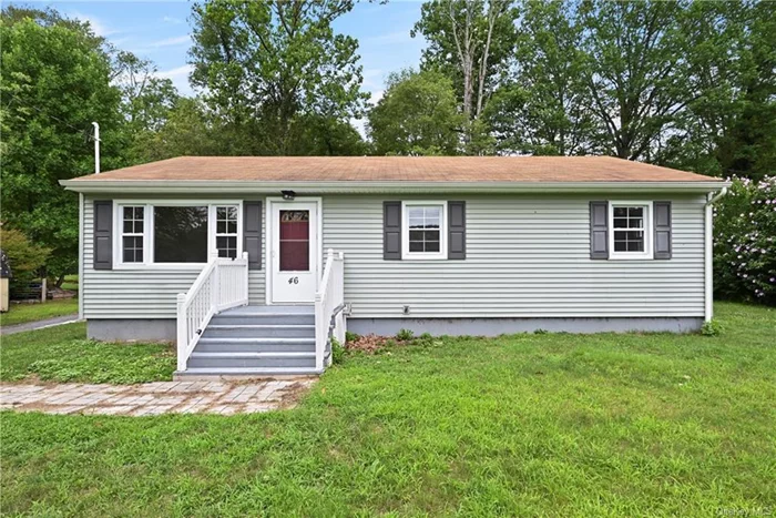 Welcome to 46 Apple Lane in Westbrookville! This beautifully renovated 3 bed, 1 bath ranch offers the perfect blend of modern updates and the charm of single-level living. Step inside to find stunning hardwood floors throughout, a kitchen featuring quartz countertops, and elegant brass fixtures perfect for cooking and entertaining. The new bathroom boasts contemporary finishes and thoughtful design. Located in a friendly and desirable community, this home is ready for you to move right in and enjoy. Don&rsquo;t miss out on this gem schedule a showing today!