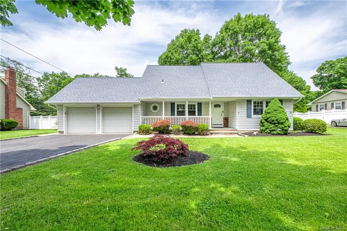 This beautifully maintained and spacious home has been completely renovated and sits in the middle of a quiet street in a great neighborhood in the storybook section of Nesconset. It is located in the highly desirable Smithtown school district. This immaculate colonial style house features 4 bedrooms, an office and 2.5 bathrooms with impeccable hardwood flooring, recessed lighting and central air conditioning. Begin a peaceful morning with a cup of freshly brewed coffee or tea while relaxing on your quiet covered patio. The stunning remodeled kitchen features new quartz countertops with a gorgeous glass tile backsplash and refinished cabinetry with brand name stainless steel appliances. The kitchen embraces a multitude of windows that lets in a plethora of natural light that opens up to an airy remodeled living room featuring an electric Dimplex fireplace, custom wood-stained shelving with a pre-wired place to mount a television above the mantle. The sliding glass doors in the living room open up to an entertainer&rsquo;s backyard paradise. The massive 22&rsquo;x46&rsquo; trex deck is perfect for hosting backyard parties and barbeques with friends and family. The deck overlooks a 20&rsquo;x40&rsquo; heated salt water in-ground pool. The beautifully landscaped yard features a nine zone sprinkler system, two storage sheds, plenty of room for pets and kids to run around and an retractable Sunsetter electric awning for any needed shade. After a fun-filled day in your backyard oasis, wind down with some hot fresh buttered popcorn in the exclusive home theater with 7.1 digital surround sound, Epson projector with 110 inch screen located on the main floor of the house. The basement is fully finished and features wall to ceiling drywall with a captivating partial laminate wood ceiling planks with recessed voice-controlled LED lighting, ultra plush carpeting with plenty of space for storage and pre-wired for entertainment. The 2-car garage was once home to an auto-mechanic and features plenty of lighting with a hobby/storage space. The home was converted to natural gas along with a new hot water heater back in 2018 saving you thousands on your energy bills. Brand new Rheem condenser for central A/C installed in 2023. The house is centrally located and sits just minutes away from great shopping, restaurants and parks. The property taxes were recently grieved in June 2024 saving you thousands of dollars on an annual basis. Additional bonus perks include wi-fi voice-controlled LED lighting in master bedroom, theater and basement, USB enabled outlets, living room/theater electronics/cable boxes re-wired to basement closet, ring video doorbell, back-up generator with generator hook-up, optional gas hook-up for dryer and ample storage throughout. Take advantage of the must-see opportunity and live like royalty on Prince Charming Road!