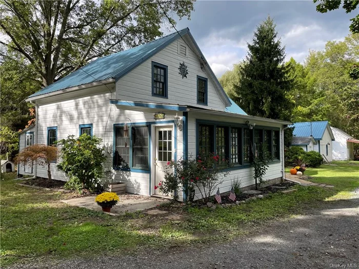 Cape Cod style farmhouse/cottage on 1.5 acres, with 1000 sq ft barn with concrete floor, plus big 2 car garage, and out sheds, in zone B-3, which allows some commercial uses. Great opportunity for those in need of storage or workspace or wholesale/retail uses. Newish metal roofs on house and barn and garage. Generous enclosed side porch, and plenty of existing and potential gardens. Newly painted exterior, and new living room ceiling. Convenient location near Albany Post Road on Rte 52. Ready for new finishes. This is a nice country setting.