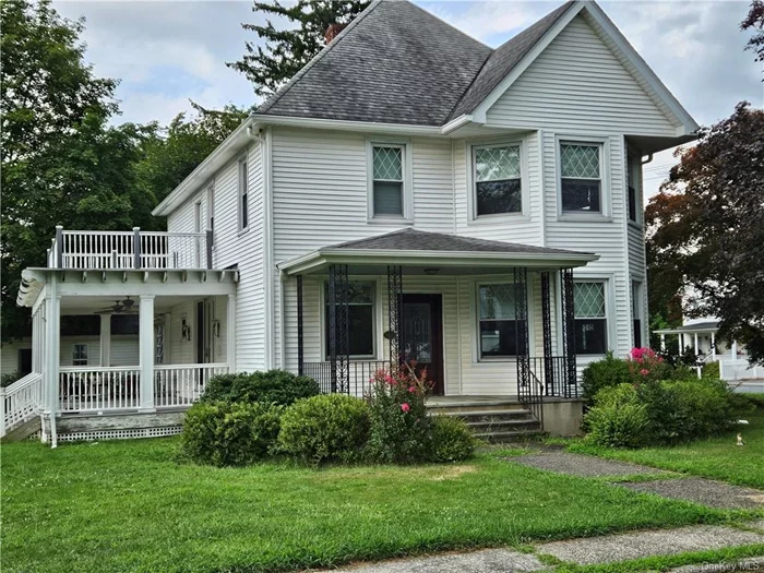 Awesome village home in the hamlet of Pine Bush. A1910 classic colonial with flagstone patio porch, a large trex deck and well manicured yards. Intricately carved woodwork and crown molding highlight the downstairs living area. Upstairs features large bedrooms with hardwood floors! pocket doors, french doors too. Low taxes! Walk to great shops and restaurant parks and schools! Owner is doing some repairs now. But, house is as is.