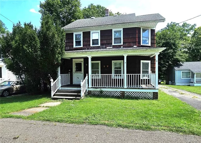 Perfect location on a dead-end street located in the Village of Washingtonville close to schools, shops, eateries, buses & trains to NYC. Bring this 1900&rsquo;s charmer back to its original glory with some sweat equity & vision! Original charm includes moldings, trim, hardwood floors & door hardware. Rocking chair front porch, large wrap-around back deck, 1 car detached garage, large eat-in kitchen with first floor laundry, two expansive living rooms, finished walk-up attic, 1 full bathroom, newer roof, boiler & electric! Come check out this house & make it yours!