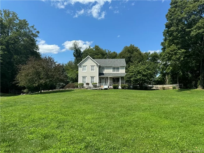 GORGEOUS COLONIAL IN T/O MONTGOMERY WITH SALTWATER POOL AND SITS ON 2 ACRES. The main floor offers a beautiful kitchen with island, dining area, large living/family room, office/den, and a full bath. Second floor has an oversized master suite with master bathroom, 2 other good size bdrms, and a full bath. Walk up attic offers extra storage. Downstairs has an unfinished basement area, utility room, & 2 car garage. Outside offers a beautiful yard, a long (new) blacktop driveway, professional landscaping, fenced in yard, brand new saltwater pool, stream frontage, and sits at the end of a culdesac. Roof & driveway- 6 months old. Saltwater pool is brand new. Whole house A/C unit & ductwork installed 3 years ago. Also offers new flooring, handicap accessible doorways, and a generator hookup. Backyard is fenced in and slopes down to the little babbling brook/stream. Includes all appliances- fridge, stove, dishwasher, microwave, washer, & dryer. Oil, forced air heat. Inside pics coming soon.