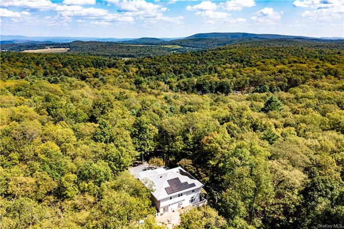 This custom built contemporary country home is sited on 6.30 lovely acres. Enjoy this private, quiet property, with mature woods, meandering stone walls and a patio and a fire-pit. The patio has open eastern views of Stissing mountain and the Berkshires. The house sits up on a knoll with light and views of nature from all the windows. The house is designed to lends itself too easy living. The house has 3000 square feet with radiant heat and a new Mitsubishi ductless split AC and heat pump system. The first floor features the foyer and the a spacious living room both with 2 story high ceiling,  open to the living room (Palladian windows) all with the open floor plan, the eat-in kitchen is open to the den/family room and dining area (kitchen w/tile counter tops, chef appliances, Oak cabinets, island) and a propane fireplace. Both the kitchen/family room sliding glass door leads to a large sunny deck that overlooks the property. Adjacent to the kitchen is a full bathroom and seperate laundry room. The 2nd floor features wide board pine floor throughout, 4 bedrooms and 2 full bathrooms (w/a Primary bedroom suite). There are many recent improvements such as a new roof, a new full solar panel system, new whole house reverse osmosis water filtration system, new ductless AC & Heat Pump Mitsubishi systems throughout the house, new cellulose insulation in attic and between the floors, new above ground Oil tank, all new gutters, the 3 car garage has a new epoxy floor, a newly renovated 1st floor bathroom, a new raised bed garden with fencing, new 10 x 12 storage shed, new Fiber Optics internet system, new fire pit & patio area, many new light fixtures, many new appliances and lots of new landscaping. Located on a quiet country road only minutes from Rhinebeck or Red Hook village or the Taconic PKWY. A wonderful full-time home or a perfect country retreat only 1.5 hours from NY city. This property is a must see to appreciate. Please see the 3D virtual tour floor plan link.