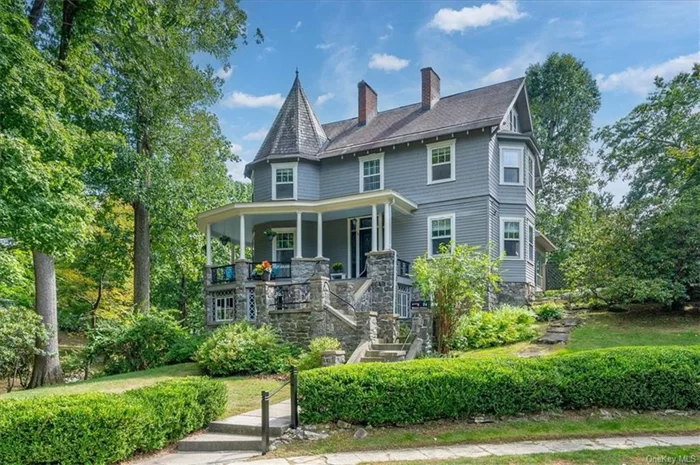 A 1905 Victorian style gem with the details and personality of that era. Before entering, take a moment on the sidewalk to study the details of this Queen Anne revival: wrap around front porch, Contrasting siding-clapboard below and shingles on the second floor, bay windows, the hallmark turret and a slate roof! Inside features include high ceilings, a wood burning fireplace and built in bookcases- plaster walls and hardwood floors. The classic face of the house is complemented by the sparkling Eat in kitchen with a wall of windows, 3 skylights and updated SS appliances, granite counters and excellent cabinets. Further numerous improvements and good design continue all throughout the house, making for comfortable living. Just a short distance away, there&rsquo;s the village pool, the elementary school and the greenery of Hillside Woods, Just down the hill- the heart of the village with restaurants and shopping is close at hand as is the Hastings Metro North Station. Don&rsquo;t miss this one; it&rsquo;s your big opportunity to find just the right place in just the right community!