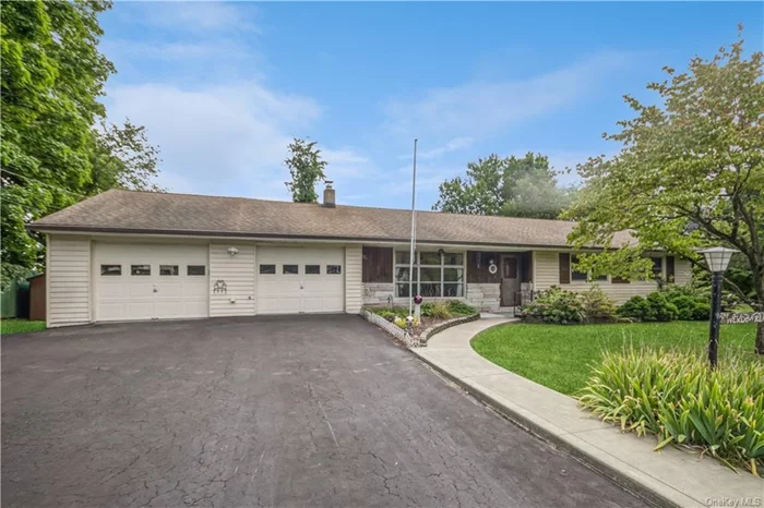 Lovely Ranch at the end of a cul-de sac on over a half acre. Partially fenced in over-sized level back yard with shed. Four bedrooms with owner&rsquo;s room having it&rsquo;s own bathroom. There&rsquo;s another full bath. The large porch in back was converted into a four-season family room with heat and surrounded by windows with a view to the private yard.  The laundry room/mud room is on the main level with an entrance from the 2 car over-sized garage. There is a full partially finished basement with high ceilings which has been completely water sealed. Very finishable. Portable generator stays with house. Leaf filter gutter guards on house with lifetime guarantee. Newer oil furnace, central air, hard wood floors throughout. With a little updating, this could be your dream home!