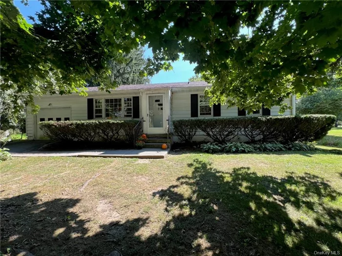 Amenia, NY meaning pleasant to the eye - this pleasing 1963 Ranch home is nestled on a private 0.68 acre lot. Experience ease of one level living. The heart of the home is in the eat in kitchen with a new cook top burner & wall oven, enjoying casual meals in a country sunlit setting. Outside the kitchen door is a slightly sloping open lot w/shed, just waiting for the flower/vegetable garden of your choice. Living Room & 3 Bedrooms have hardwood floors throughout. The full basement awaits your customization. The property&rsquo;s location is a true gem, with the Rail Trail across the street. Quiet, yet convenient to town shopping, restaurants, hiking, & nearby ski resorts. NYC 2 hrs by car. Metro North Railroad 3 miles away. Private boarding schools just across the NY boarder in CT. This home is more than just a place to live-it&rsquo;s a gateway to a peaceful lifestyle of comfort, convenience & natural beauty.