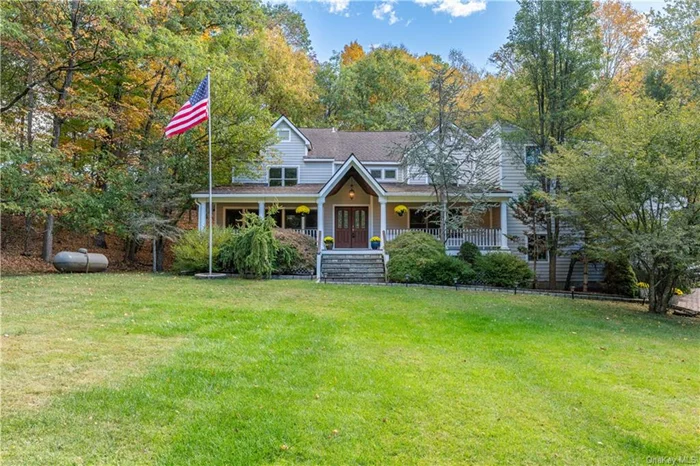 Nestled in North Salem, this stunning 4-bedroom, 2.5-bath contemporary home offers luxurious living on 1.41 acres, complete with a beautiful heated in-ground Gunite pool. Car enthusiasts will appreciate the 4-car garage equipped with hydraulic lifts. A charming covered porch invites you in, setting the tone for the elegance that awaits. Upon entering you will be greeted by a tiled foyer. The gourmet kitchen is a chef&rsquo;s dream, featuring granite countertops and high-end stainless steel appliances, including a Sub-Zero refrigerator and a Viking dual stove with 6 burners. The open-concept family room, complete with a cozy fireplace, features sliding glass doors that lead out to a spacious deck off the kitchen, overlooking the private backyard and in-ground pool, creating the perfect indoor-outdoor living experience. The living room flows seamlessly into the formal dining room, providing a natural transition for entertaining and hosting gatherings while enhancing the home&rsquo;s warmth and functionality. Completing the main level are a spacious private office, a laundry room, and a convenient mudroom. Upstairs, the expansive primary bedroom features vaulted ceilings, two cedar-lined closets, and a luxurious en-suite bath with a jacuzzi tub and glass-enclosed shower with jets. Three additional generously sized bedrooms and a full hall bath with double vanities complete the second floor. This home also features a large unfinished walk-out basement, offering endless possibilities for customization. Enjoy lazy summer afternoons lounging poolside, hosting unforgettable gatherings, or taking a refreshing dip in your heated in-ground pool, all while basking in the tranquility of your own backyard paradise. Recent updates include refinished wood floors (April 2022) and freshly painted rooms, ensuring this home is move-in ready. Ideally located to i684, dining and shopping.