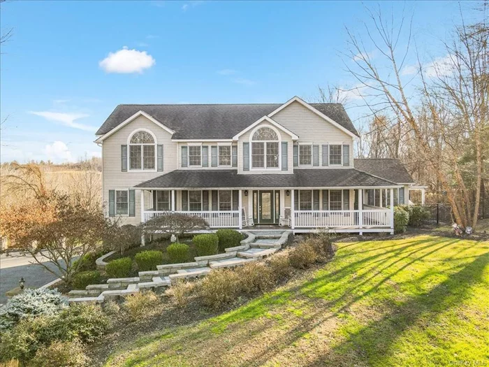 Welcome Home! This custom colonial just 20 years young with original owners is located within Marlboro school district in a cul de sac. As you come up the long blacktop driveway you will notice the lush manicured lawn with beautiful flowers. Along the walkway with nicely done pavers takes you to a large front porch. Enter into a bright 2 story foyer where you will see office/den, dining room, large family/living room with stone pellet stove insert fireplace. The welcoming kitchen has white cabinets, quartz countertops, stainless steel appliances and dinette area. The 1st floor also features a bedroom and a full bath great for guests. Notice all the details in the home with chair railing all throughout the home along with crown moulding. The winding staircase brings you to the 2nd floor featuring a large sitting area with cathedral ceilings. In addition to primary suite with jet tub & double sink and two additional bedrooms with full bath. Outdoors is an entertainers DREAM with inground pool, built in firepit, hot tub and a pavilion for covered seating or turn into an outdoor kitchen all with patio pavers. And let&rsquo;s not forget solar panels that are paid in full. Great commuter location. A must see!