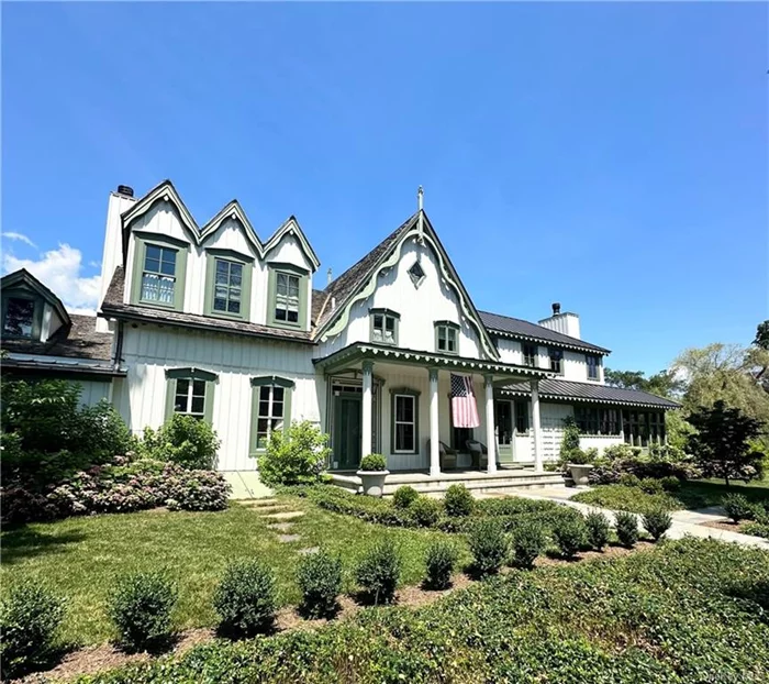 Experience the historic charm of The Peary Homestead, a Hudson Valley icon, featured in Veranda and Homes & Gardens. Originally built in 1823 by sea captain Robert Peary and renovated in 2020 by architect Chip Bohl & designer Louise Copeland. The home seamlessly blends Hudson Valley contemporary style with traditional art & antiques. The exterior showcases English-style country gardens, a greenhouse, an inground pool, and lotus water gardens. Inside, you&rsquo;ll find 4 bedrooms/3.5 baths. The main level includes an expansive chef&rsquo;s kitchen, formal dining room, living room, office, half bath, sunroom, and a cozy screened porch. The upper level features a primary bedroom with a gas fireplace, en-suite bath, and dual walk-in closets, plus 2 additional bedrooms, a full bath, and a guest suite with bath. A separate 2 bedroom, full bath guest house above the garage provides extra space for guests. Minutes from Hudson & Rhinebeck, enjoy all the Hudson Valley to offer at this very special home!