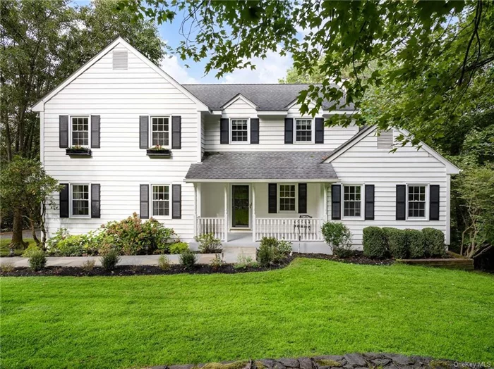 This welcoming Colonial with a delightful front porch and stone wall border is situated at the end of a desirable, quiet street in the award winning Byram Hills School District. It&rsquo;s meticulously maintained by the current owner. This home boasts natural light, a great open flow for everyday living & entertaining and is sited on gorgeous property. The family room with a wood burning fireplace leads to a sunroom with serene natural views. The stunning primary en-suite bath was recently completed in 2024. All bedrooms are generous in size. Many updates include new fence in 2022; exterior painted Fall 2021; driveway fully repaved October 2013. Total square footage includes 897 sq. ft in the finished walkout lower level. Close to the town pool. Located a mile from Armonk Square for convenient shopping and dining. Convenient to schools, Rt 684 and Westchester airport. The commute from North White Plains Metro North is 38 min express train. Ready to move right in and feel at home.