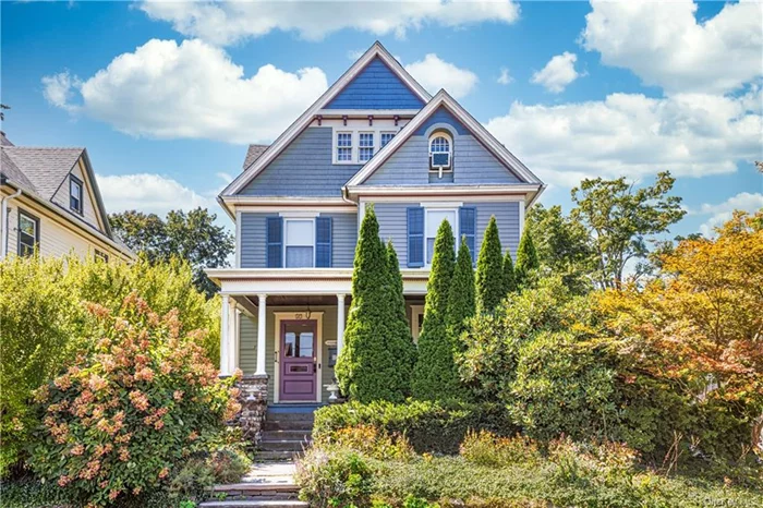 ACCEPTED OFFER AS OF 9/18/24. Original detail and loads of character, all meticulously preserved: Emerson House 1909, a stately Queen Anne classic, is walkable to all the action in Uptown Kingston&rsquo;s hip Stockade District but still evokes an earlier era. The house&rsquo;s bluestone front steps, river-rock foundation and graciously deep front porch set the tone from the moment you arrive, and, once inside, the sense of old-school craftsmanship only escalates. The switch-back staircase in the oversized entry hall features intact chestnut paneling, a look continued throughout the house with pristinely finished and never-painted window and door surrounds, other decorative trim work and hardwood floors. On the ground floor, the sunny living room, featuring a gas-insert corner fireplace, original stained-glass windows and tall ceilings, flows graciously into a large, bay-windowed dining room, and, just beyond, a butler&rsquo;s pantry and oversized kitchen with half bath and laundry. Upstairs are four generously sized bedrooms centered on a paneled landing plus an updated full bathroom. On the third floor is a bright, enormous and fully finished studio space, with a 12-foot ceiling at it peak, perfect for at-home work or informal hang-outs. The property includes ample off-street parking plus a lovely fenced backyard featuring a shaded deck and a garden of perennials and mature shrubs. This is a rare opportunity to own a meticulously maintained house of wonderful vintage character, just 2 hours by car or bus from NYC and minutes by foot from the restaurants, galleries and historic sites that have made Uptown Kingston one of the hottest neighborhoods in the Hudson Valley.