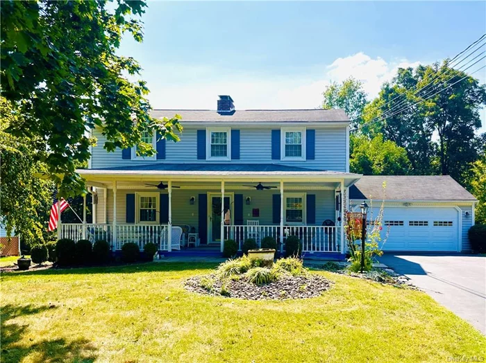 This beautiful center hall colonial is just waiting for you to call it home! Offering 4 generous sized bedrooms, 2.5 baths, gorgeous hardwood floors, front to back formal living room with fireplace, dining room, eat in kitchen with lots of cabinets and prep island with seating, spacious family room off kitchen. Fabulous oversized screened in porch will delight for those summer and fall evenings. Downstairs offers a large media room with fireplace, home office, or possible in law suite with full bath, and walkout to yard. Outside is a beautifully landscaped yard with hydrangeas and ornamental grasses, and patio for entertaining and barbequing. Rocking chair porch with great space for seating and enjoying company. Fantastic location convenient to everything including shopping and highways. Shows very well. This home really does have it all, your buyers will love this one!