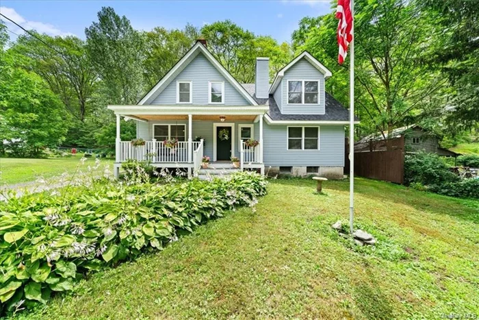 Charming Renovated Home with Modern Flair. Welcome to 24 Upper Brook Road, Sparrowbush, NY, where contemporary design meets Cape Cod charm in this fully renovated two-story home. Spanning 2, 159 sqft, this inviting residence features an open concept layout with 3 spacious bedrooms, two full baths, and a home office, set on a lush and private 0.67-acre lot graced by the serene upper brook. Step into the home via a bridged driveway and be greeted by the covered front porch leading to a welcoming foyer. The open concept living, dining, and kitchen areas are perfect for modern living and entertaining. The space boasts wide plank knotty hardwood floors, French doors, and an abundance of windows that flood the home with natural light. The chef&rsquo;s kitchen is a culinary dream with stainless steel appliances, butcher block counters, an island with a farm sink, and plenty of workspace. The first-floor main bedroom offers a peaceful retreat and the first-floor laundry/mudroom offers convienient access to the back deck. The creative use of wallpaper and paint throughout the home adds a unique touch to each room. Upstairs, you&rsquo;ll find two additional large bedrooms, a quaint office/study, and a second full bathroom featuring a soaking tub and double sinks. The partially finished basement provides extra recreational space with egress allowing for additional bedroom or living space. Outside, the expansive yard is lined with mature trees, offering a private oasis for relaxation and play. Additional features include a detached garage, a new roof (2024), a new well pump, a furnace (2017), and 200 Amp electrical service. Located in a beautiful neighborhood, this home is a stone&rsquo;s throw from the beautiful Watershed Trails and its picturesque hiking, biking and walking loop. Enjoy easy access to the Delaware River, downtown Port Jervis with its shops, restaurants, and convenient train/bus service to NYC all within 10 minutes drive! The Hudson Valley&rsquo;s finest attractions, including hiking/biking trails and wineries, are just minutes away. Experience the best of both worlds with this unique blend of classic and contemporary living at 24 Upper Brook Road. Don&rsquo;t miss the opportunity to make this your dream home!