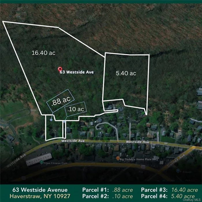 Exceptional development opportunity in Haverstraw, NY! This offering consists of 4 contiguous lots totaling approximately 23 acres, presenting a versatile and substantial canvas for developers and investors. Located in a highly desirable area, this property offers convenient access to major highways, public transportation, shopping centers, schools, and local amenities, making it an ideal location for a variety of development projects. Whether you&rsquo;re looking to create a residential subdivision, townhomes, multi-family units, or a custom-built community, the possibilities are vast. The land features a picturesque and natural setting that can enhance the appeal of any future development. Multiple access points and utilities nearby. Don&rsquo;t miss out on this rare chance to secure a sizable parcel of land in a sought-after region with strong growth potential. Seize the opportunity to bring your vision to life in this thriving market! See documents and call listing agent for further info.