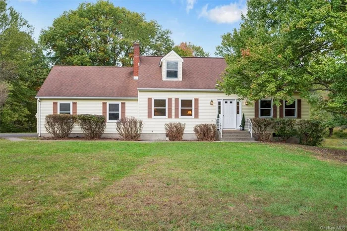 This delightful Peace of Haven Cape Cod-style home is located in the Warwick School District and sits on a flat 4.7-acre lot. As you enter the foyer you are greeted by a spacious and bright living room adorned with hardwood floors. The kitchen conveniently connects to the garage, making unload groceries a breeze. From the dining room, double doors open to a large deck that offers a serene view of the backyard. The main level also includes a oversized den or family room that is large enough for a pool table or a home office. Upstairs, you&rsquo;ll find three generously sized bedrooms along with a full bathroom. The expansive basement features high ceilings and is ready for your personal customization. With just a little TLC, this property is ready to be brought back to its original charm. The large, level yard offers endless possibilities for outdoor entertaining, gardening, or creating your own private oasis. Located on a private road, this property offers tranquil acres for your private enjoyment.