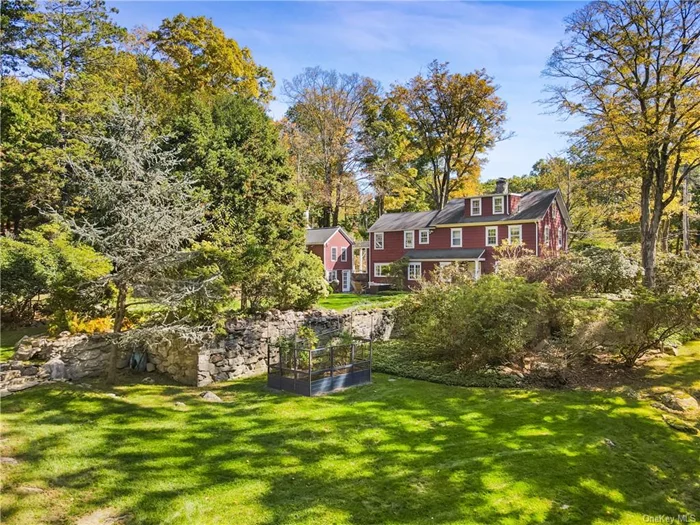 Federal Style. A step into Pound Ridge&rsquo;s past! Circa 1803 Colonial Farmhouse gracefully restored. Carefully preserved period details including antique wideboard floors, millwork and raised paneling. Wonderful floorplan for entertaining and everyday living. Sun-filled Living Room with fireplace and extensive built-ins. Open Dining Room with large Sitting Room off of the Country Kitchen with Breakfast Room. Private Primary Suite with built-ins and Bath. Two/Three additional Bedrooms. Over seven picturebook acres with old stone walls, hidden terraces, specimen trees and reflecting pool. Generator. Separate 420 SQ FT Guest House with Bath overlooking the Tennis Court. Perfection!