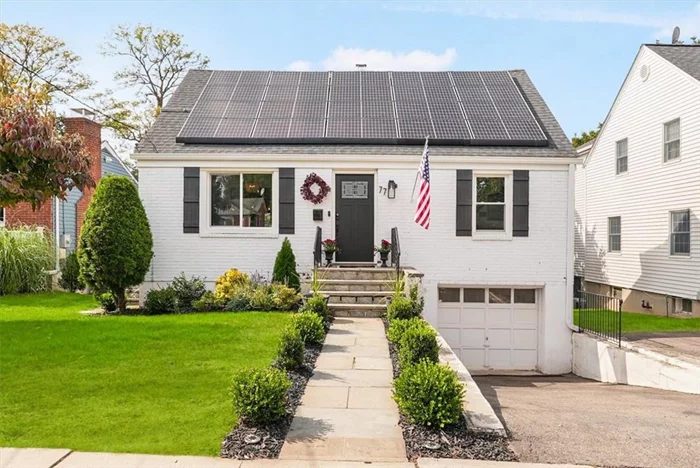 An absolute dream! 77 Seneca Ave, just 2 blocks to Metro North Train Station, has been completely and amazingly renovated from top to bottom, inside out. This crisp white Cape with black trim and accents is so inviting and beckons you inside. Upon entering, you&rsquo;ll feel right at home in the charming Living Room w/electric fireplace for cold winter nights and direct access to a new dream Kitchen, boasting custom cabinetry, center island, quartzite counters, new appliances. The Kitchen seamlessly blends into one of the most phenomenal Great Rooms you can imagine. With soaring, cathedral, beamed ceilings, newly refinished hardwood floors and access out to a fabulous deck, you&rsquo;ll spend all of your dining, relaxing, playing and gathering time here. Two bedrooms and a stunning full Bath completes the first floor. The 2nd floor Primary Suite is spectacular with beamed ceilings, gorgeous full Bath, large walk in closet and laundry - a perfect retreat. Level, fenced yard is extra deep.