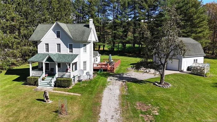 Wow! A majestic turn-of-the (last) century home doesn&rsquo;t come along often! This very private, immaculately maintained farmhouse will amaze you with its incredible original details, such as tongue and groove walls, gleaming wood floors, even a stained-glass window, indicative of the legendary Kohler-built homes of the era. With 4 spacious BR and 2 full baths, plus a modern, efficient kitchen, there&rsquo;s plenty of room for a crowd. The huge living area has pellet & woodstove to complement the forced-hot air heat.. The large deck is a great addition; allowing for outdoor dining/entertaining. Huge 28x24 2-story barn has so much space for vehicles, machinery, toys, storage! Greenhouse & fenced garden area. The lush 5-acre lawn lends itself to even more gardening or grazing for horses, livestock or chickens. Delaware River access is 5 min, Callicoon 10 min away for shops. eateries. Honesdale is 25 minutes for big box stores. Don&rsquo;t miss your chance for complete serenity and a home like no other!