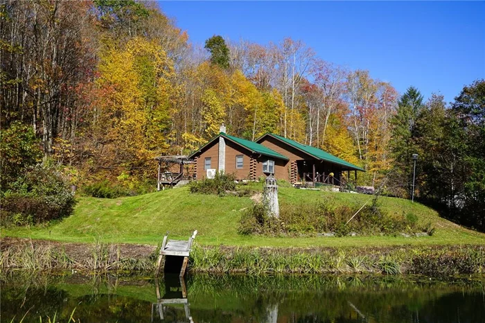 Just outside of Roscoe sits this Beaver Mountain log home on 5 acres, in Horton. A large family room with mini split and wood stove, walks out to a large rear deck for entertainment. Three bedrooms on the main floor with a large en suite. The basement has a work area, bonus room and garage to store cars or toys. Over look your own pond from the front covered porch. Close to state land and less than five minute from the Beaverkill River and the East Branch River. Additional storage in car ports and located in tax friendly Colchester.