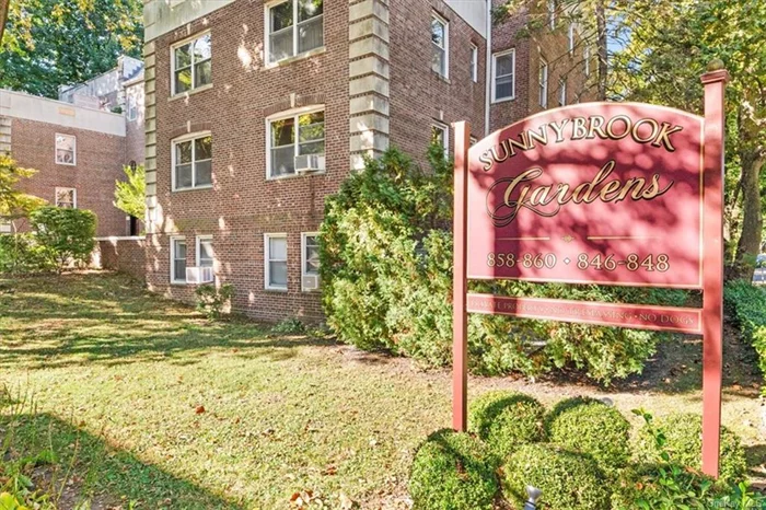 Sunnybrook Gardens is a Peaceful wooded complex in the heart of Lower Westchester. Entering this unit you will find a great entry foyer with coat closet. The welcoming Dining area is open to the sun filled living room highlighting the hardwood flooring that is throughout the unit. The galley kitchen with small eating area features ample counter tops, cabinets, updated appliances and door to rear staircase of the building for easy access to the laundry room. The hallway to the bedroom and bathroom features two huge closets. This spacious unit is conveniently located close to the Sprain Brook & Bronx River Parkways, Central Park Ave, Bronxville Metro North Railroad/Village of Bronxville, public transportation and many community and shopping conveniences.