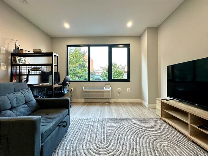 Great opportunity to lease the brand new and modern 1-bedroom apartment in prime Astoria. No brokerage fee is charged. 3R is a new 1-bedroom unit with high-end finishes, a spacious bathroom and a bedroom with a built-in closet. The unit faces the back of the building which let&rsquo;s in great light and is quiet - the outside train not hearable.  The unit has hardwood floors throughout and stainless steel appliances, along with a built-in microwave and most importantly: a stacked washer/dryer unit in the bathroom area.  The living room can easily fit a desk setup along with a couch and a media center.  Pets are allowed.  The building itself has been completely renovated just recently and only has 2 apartments per floor, plus an elevator and a roof deck with unobstructed Manhattan views. 12-month lease preferred. NO FEE