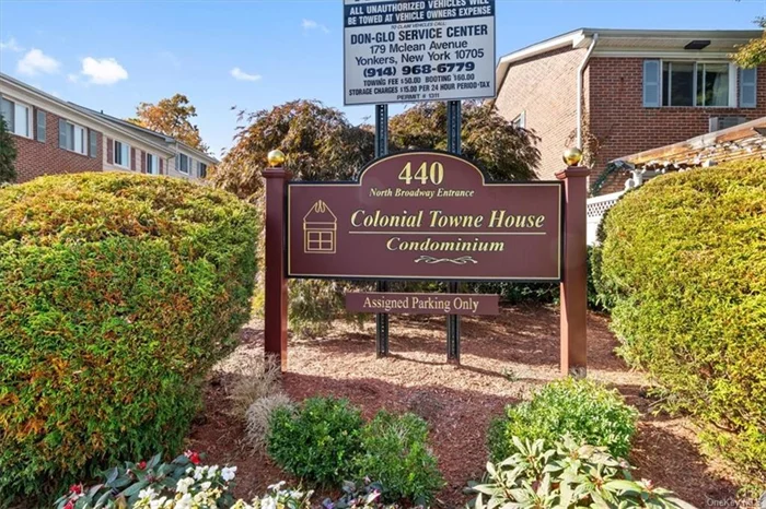 Welcome to Colonial Towne House. This updated townhome features 3 Bedroom 1.5 Bath located in the Northwest section of Yonkers. This updated townhouse offers the perfect blend of comfort, convenience and modern living. The 1st floor consist of a bright modern eat in kitchen with with laundry access, a large Living room with door leading to private outdoor patio, a dining room and 1/2 bath. The 2nd floor consist of a large bedroom that can accommodate a king size bed and full set of bedroom furniture along with two other bedrooms and full modern hallway bathroom. There is large attic with pull down stairs for lots of storage. The low maintenance of $385 and low taxes of $5450 make this an affordable place to live. This condominium offers space, convenience, well maintained grounds just minutes to the Hudson River, Buses, Greystone Metro North Station, shopping centers, major parkways and 35 minutes to Manhattan. Nothing to do but move in.