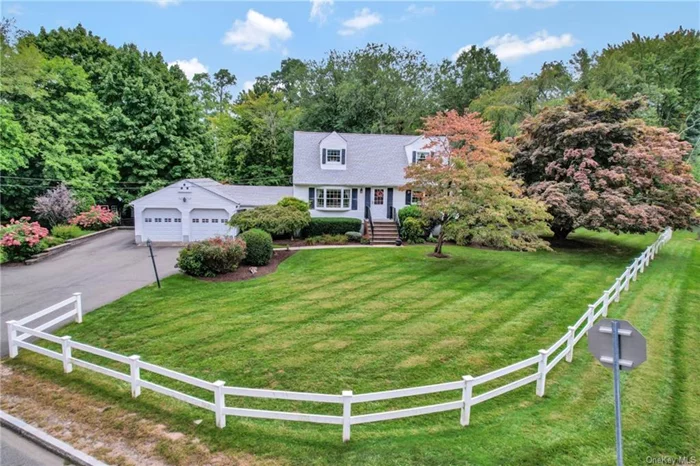 First time offered! Delightful 4 bedroom 2 full bath Cape with country charm & a country club in the backyard! Gorgeous, level half acre with mature lush landscaping, provides perfect privacy while enjoying and entertaining in your inground pool & patio. Beautifully maintained by the original owner, featuring a 2 year old roof, central air & heat approx. 5 years, updated Anderson windows, HW floors under carpet on main level. Fully fenced backyard as well as additional fencing around the pool. Pool liner 2 years, & updated pool filter. Whole house generator. A lovely breezeway connects you to your spacious 2 car garage & walk out basement. This home has amazing curb appeal & Clarkstown schools.