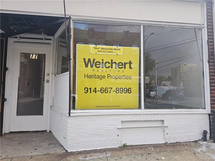 Take advantage of this Excellent Opportunity. Imagine the potential to lease space in the heart of busy downtown Mount Vernon. Street level exposure with the potential to attract foot traffic. Bring your vision and customize the space to make your entrepreneurial dreams a reality. In addition, this property is located within walking distance of Mount Vernon East metro north, bee line bus and plenty of metered parking for client convenience. Don&rsquo;t miss out. Act now!