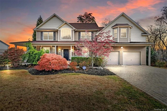 CORNWALL SCHOOLS...Spaciousness, quality and prestige abound in this home of 4631&rsquo; sq. ft. = 3645&rsquo; sq. ft. on 1st & 2nd floor + 986&rsquo; sq. ft. finished recreation area on lower level. Home with 5 bedrooms, 3.5 baths and 2 car attached garage at end of cul-de-sac. All municipal services. Plenty of privacy backing up to Moodna Creek preservation land. Paver driveway and walkways, mature professional landscaping, wrap around covered porch with 2 entries to home. Two-story foyer with open floor plan on each side. Formal living room and dining room both with crown molding, bay windows and expansive windows for extra sunlight. 2-story family room with prominent windows, wood-burning fireplace. Breakfast area with glass door opening to deck overlooking private wooded natural setting. Kitchen with granite countertops, backsplash, pantry and all appliances. Laundry room with utility sink, cabinetry and shelving. Next to the mudroom with coat closet only few steps into the attached 2 car garage with windows and garage openers. 1st floor has full bathroom with tub which is next to bedroom which has own separate door to the front porch. Second floor with open hardwood staircase and hallways with carpet runners leading to oversized primary bedroom with double door entry, bay window, cathedral ceiling, spacious walk-in closet plus 2 additional closets, master bathroom, whirlpool tub, shower and double sink with vanity, linen closet & separate room with window and toilet. Additional 3 bedrooms on 2nd floor and full bathroom with bathtub. Lastly and best feature is the finished walkout basement with engineered flooring, gas fireplace, multiple full-size windows for extra sunlight, wet-bar setup and double glass door opening to backyard with concrete patio...Approximately 900&rsquo; sq. ft. unfinished basement area for extra storage. House has 2-unit central air plus 2 ductless split units in the basement, central vacuum, full house generator, hardwood flooring on 1st floor and ceramic tile the entire second floor plus all bathrooms, laundry room and kitchen. Ceiling lights and speakers almost throughout and ceiling fans in most bedrooms...Roof is just a year old.