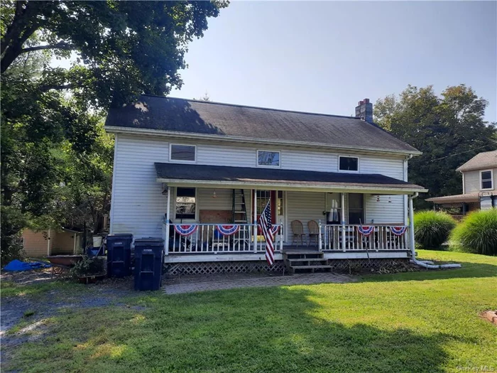 This charming home, located in the Minisink Valley School District, is filled with potential. Dating back to the early 1900s, it requires some tender loving care to restore its original glory. Presently, the house boasts two bedrooms and one full bathroom. The entrance opens to a generous living room on the right and a large kitchen with substantial dining area on the left. Next to it is a storage/laundry room hook-up. The second floor hosts a full bathroom, one completed bedroom, and another bedroom that awaits finishing touches. The basement provides plenty of storage space and includes a separate entrance from the backyard. The picturesque yard is perfect for outdoor activities. Affordably priced and within a commutable distance to NYC, this home is a diamond in the rough, ready to shine with your personal touch and effort. A universe of opportunities awaits.