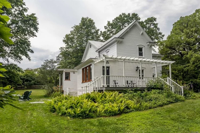 A rare opportunity to inhabit a thoughtfully renovated historic farmhouse in the heart of the Hudson Valley, available for long-term rental. The location is within walking distance of the much sought-after Tivoli village and a 3-minute drive from Bard College. This 3BR 1870&rsquo;s Victorian farmhouse features restored period wood floors throughout, 2.5 newly built bathrooms, and a brand new kitchen featuring luxury appliances and underfloor heating. The living space includes a den with fireplace, second living/ TV room, dining room and 3 porches. The entire house is furnished with artist-selected objects, original artwork and furniture; a complete set of kitchenware; and bedroom and bathroom linens. The 5-acre property is partially wooded and features a pond fed by a small stream winding along the Eastern border of the land. The village of Tivoli has developed as one of the most charming towns in Upstate New York. The location is central to all that Upstate offers- situated 15-20 minutes from the Rhinecliff Amtrak station, Rhinebeck, Germantown, Hudson, Catskill and Kingston; 30-45 minutes from Woodstock, Accord, Millerton and Kinderhook. Bordering Tivoli to the south is Tivoli Bays, a wildlife reserve stretching for 2 miles along the Hudson River between Tivoli and Bard College; the reserve includes hiking/biking trails, stunning wetlands and river views, and canoe/kayak waterways. Within walking distance to the north is the Clermont State Historic Site, a 500-acre park featuring hiking trails, gardens, expansive river views and an historic recently restored circa-1750 mansion. The Tivoli food and restaurant scene is vast for a small village - including Hotel Tivoli for cocktails & dinner; Tivoli General for grocery, coffee, breakfast & lunch; Fortunes Ice Cream; GioBatta Alimentari for Italian deli, lunch & dinner; Osaka for Japanese lunch & dinner; Rojo for evening tapas & wine; and Traghavan Pub for dinner, beer/spirits.