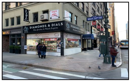 Size: 324 SF—Ground Floor
Ceiling Height: 11 ft
Frontage: Over 30’ of wrap–around frontage
Currently: Diamonds & Dials
Possession: Upon 30 Days’ Notice
ADDITONAL INFORMATION :
 Ideal herald square corner retail space
 Steps from Madison Square Garden & Penn Station
 High foot traffic area
 Located near the B, D, F, M, N, Q, R, W , Path, LIRR & NJ Transit trains
Info@917.885.4878