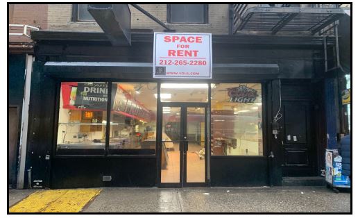 Size:
1,600 SF— Ground floor
1,200 SF— Basement

Ceiling height: Approx. 10 ft
Frontage: 17 ft
Currently: Vacant
Possession: Immediate
ADDITONAL INFORMATION :
 High foot traffic area
 Fully vented restaurant space
 Steps from grand central terminal
 Located near the 4, 5, 6, 7, E & M trains

Info@917.885.4878


