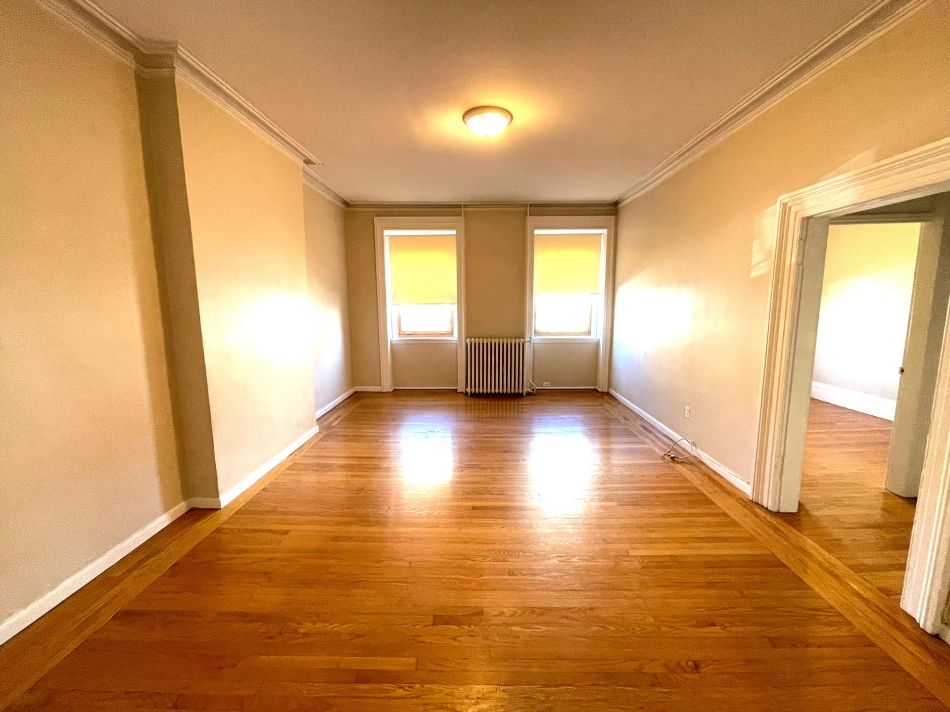 AMAZING LOCATION on 4th and Washington st!  HEAT AND HOT WATER ARE INCLUDED. Apartment features two HUGE living rooms!! Property also features nice hardwood floors, dishwasher, newly renovated kitchen, bathroom and plenty of closet space. 2 bed + den. Tenant is responsible for 1 month broker fee.