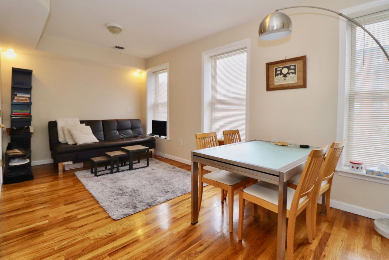 Amazing downtown JC location near the Grove St PATH station, the Newark Ave pedestrian plaza, and Van Vorst Park. This spacious one bedroom apartment has plenty of closet space, newer hardwood floors, and a large bedroom that is divided in two parts - great for a desk area when working from home! The kitchen has a dishwasher, gas stove, and a built-in microwave. Great classic style with exposed brick. There is shared laundry in the building and a shared backyard. No pets. Available June 1st! Ask for the virtual tour!