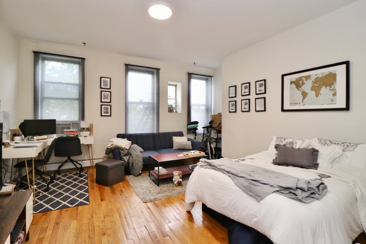 Located on 1st & Adams in Hoboken, very close to the PATH station as well as the NYC bus, and all of the restaurants, bars, and parks that Hoboken has to offer. Spacious studio with lots of natural sunlight, newer appliances including dishwasher, and hardwood floors. Laundry in the basement. Available August 1! Ask to see the virtual tour!