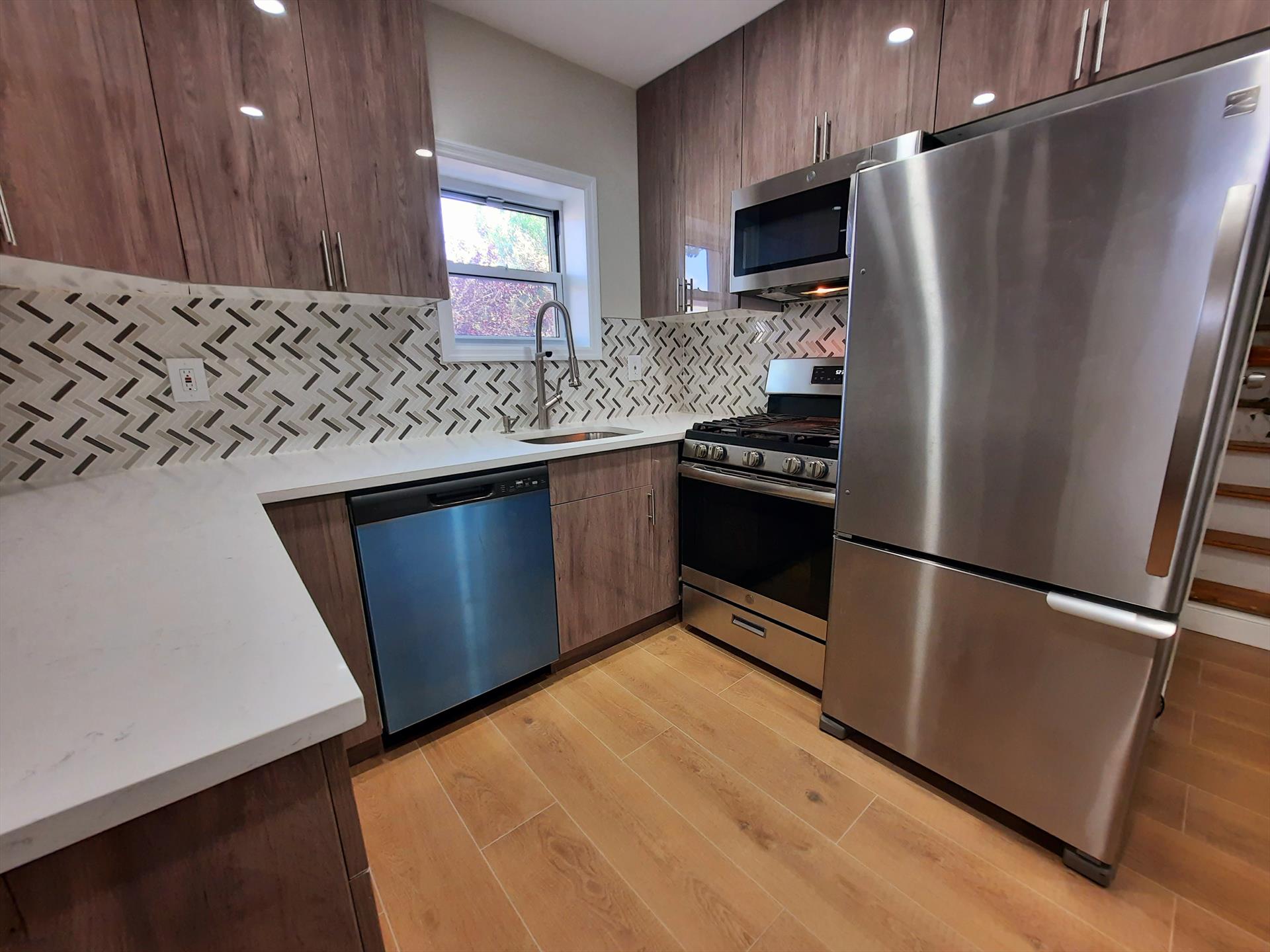Move into this lovely North Bergen 1 bedroom rental located at 9107 Columbia Avenue. Features: private entrance, newly renovated kitchen with stainless steel refrigerator, gas stove, dishwasher, and microwave, modern bathroom with tub, living room area (10.5 ' x 9'), bedroom with large closet (16' x 10.5'), separate den / office / storage (7' x 7' - no window), ALL UTILITIES INCLUDED!, close to Tonnelle Avenue business district with lots of shopping and restaurants and public transportation, NO PETS. Available ASAP! To make this lovely apartment yours: $1700 (1st months rent), $2550 (security deposit), $1700 (broker fee), $50 (credit check per adult).