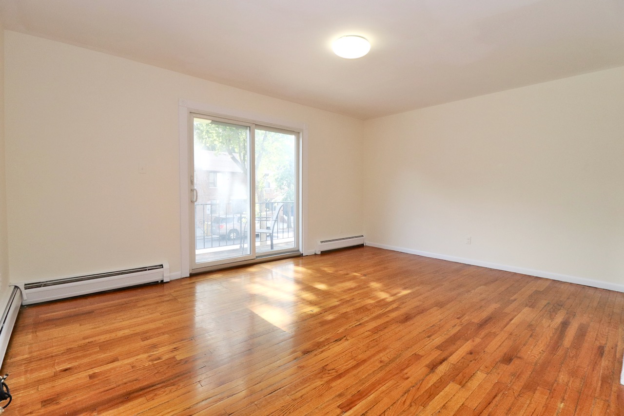 Located on the corner of Grove St (Manila Ave) & 5th Street, just 6 blocks (0.3 miles) to the Grove Street Path Station, this is a great apartment for a quick and easy commute to Manhattan, or just to walk to the action on Newark Ave. The large living room with private balcony faces east and behind it on one side there is a formal dining area. Next to it is the large kitchen with lots of cabinets and countertop space, dishwasher, gas stove, and stainless steel refrigerator/freezer. The three spacious bedrooms all fit queen sized beds (the bigger two fit king sized beds) and have nice sized closets. One of them has a walk-in closet and another has its own private full bathroom. Washer/dryer in unit. Ask for the virtual tour! Available October 1st!