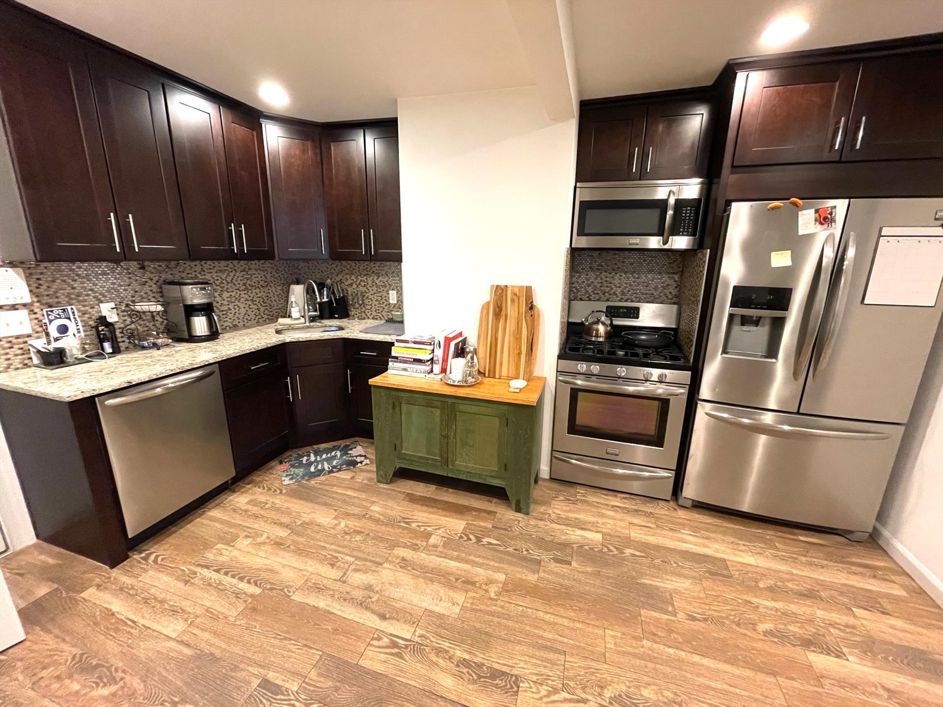 Completely renovated two bedroom in the heart of Hoboken. Be the first to occupy this beautiful unit. Hardwood floors throughout, good size bedrooms, central air, washer and dryer in unit. SS appliances and granite counters compliment this good size eat in kitchen. Available 11/1. One month broker fee.