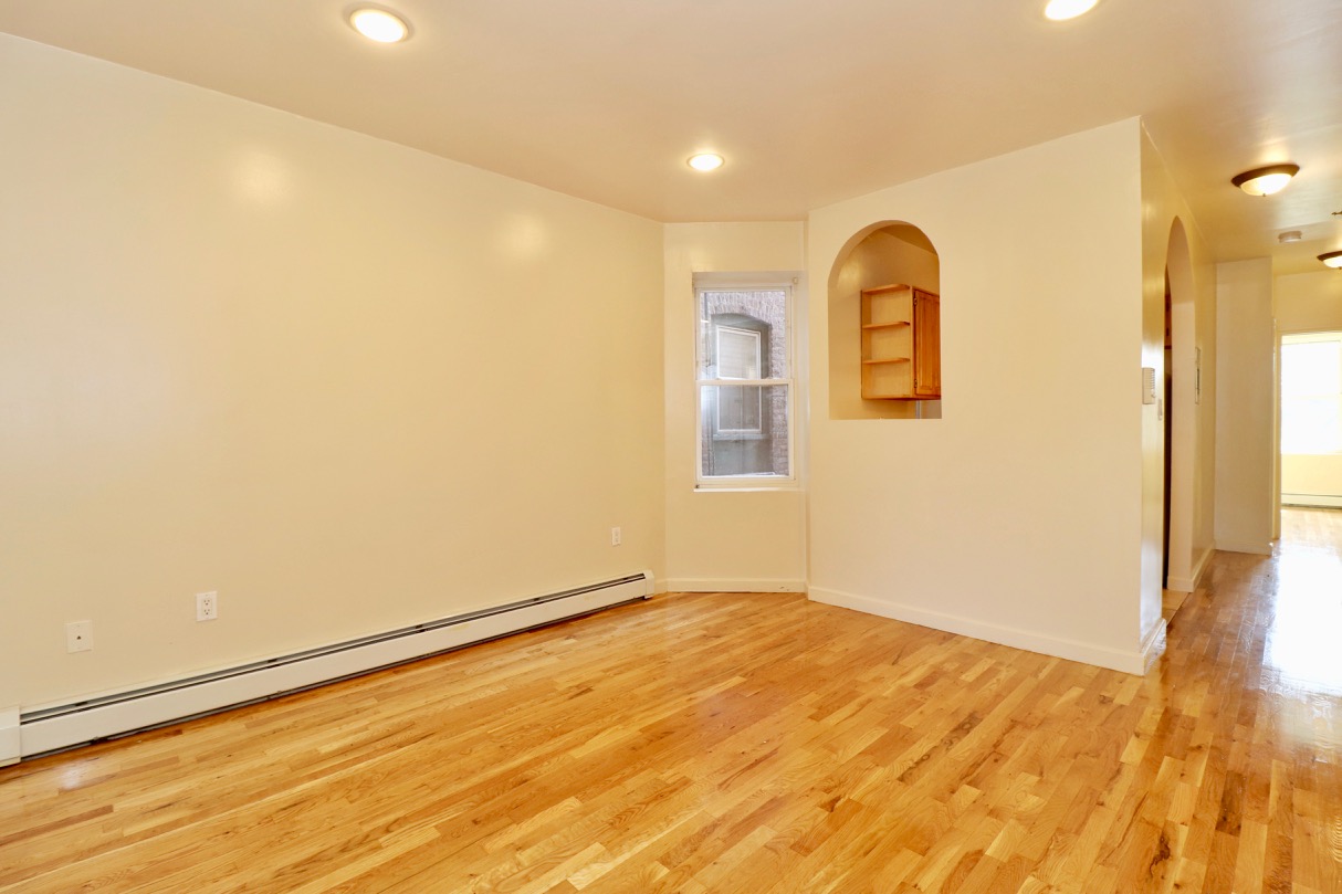 Fantastic location close to the Journal Square PATH station, this spacious two bedroom condo features hardwood floors and bedrooms on opposite ends. Just a half mile (10 minute walk) to the PATH station. Lots of natural light enters the apartment. Available March 1. Laundry in the building. 