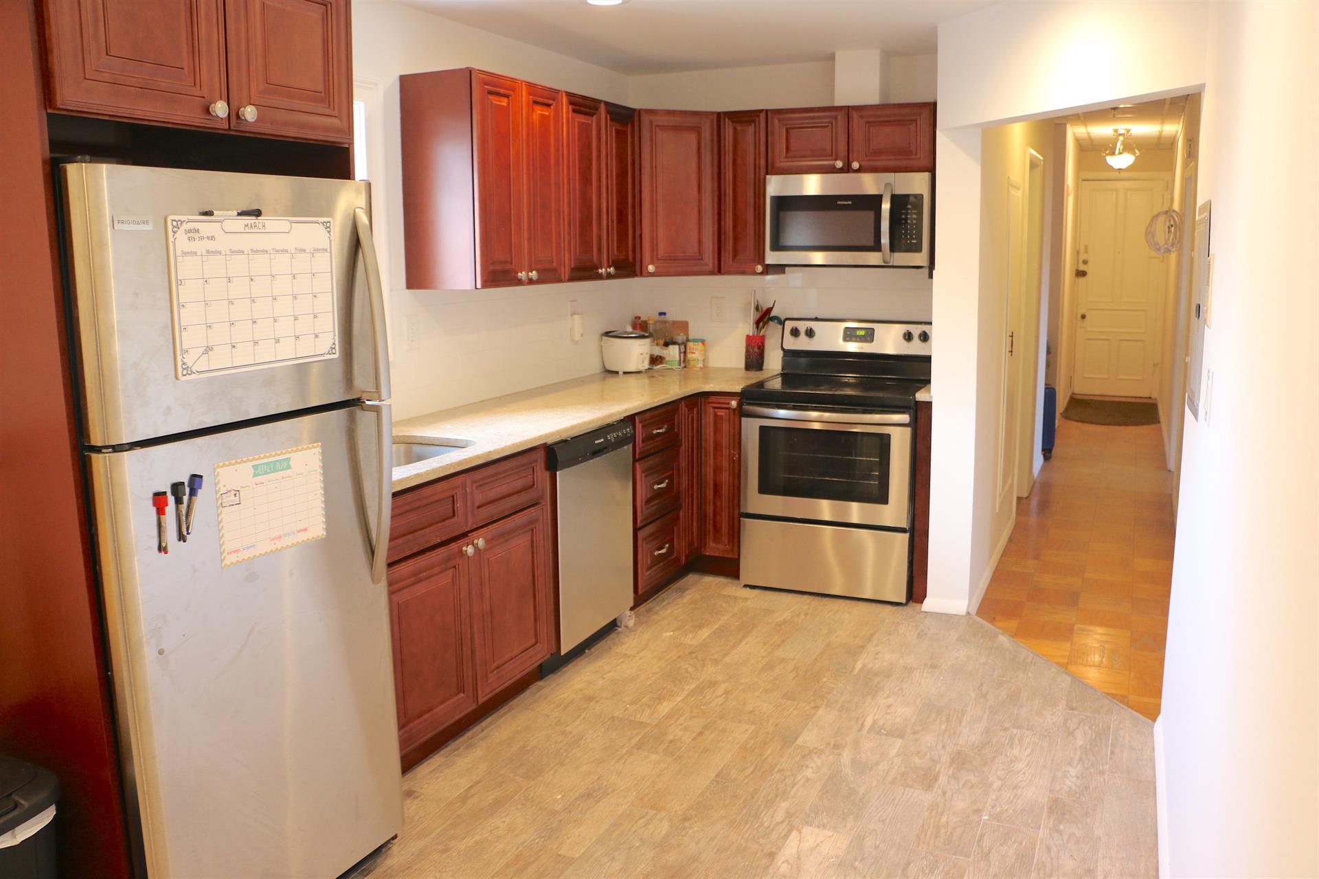 AVAILABLE AUGUST 1ST --- Prime Location - Renovated Two bed plus den apartment, new bathroom and kitchen with brand new stainless steel appliances. Nice size rooms, large open living room, hardwood floors, heat and hot water included in the rent, Washer/dryer in bldg - Close to all NYC transportation, restaurants, shopping, schools, parks, houses of worship, and more! Schedule a viewing today!