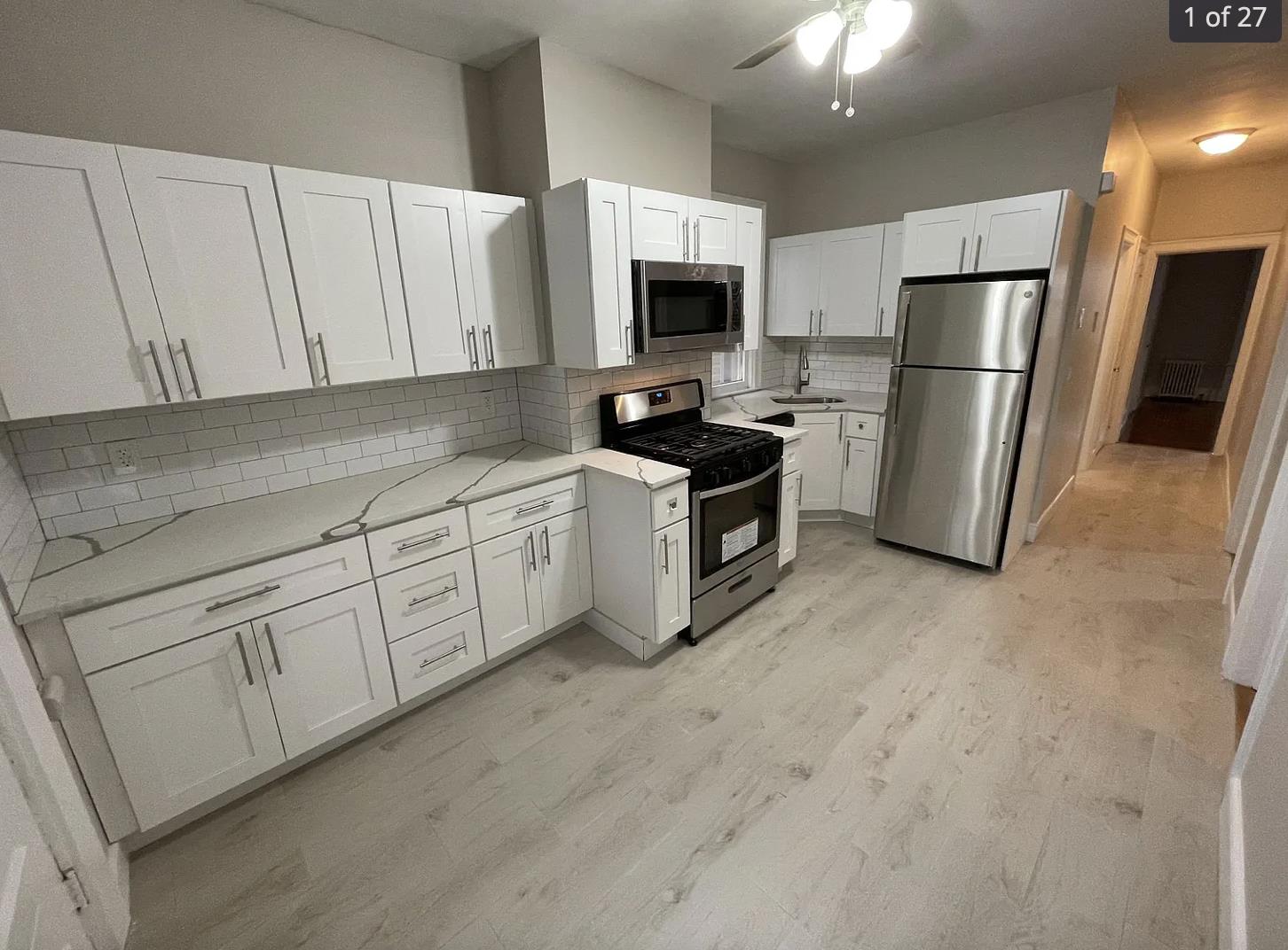 Fully renovated spacious 2 bedroom apartment in Union City! Brand new bathroom, kitchen and all new appliances. Private 500 sq ft backyard. More pictures to come. AVAILABLE IMMEDIATELY Tenant responsible for all utilities except sewer. One month broker fee.