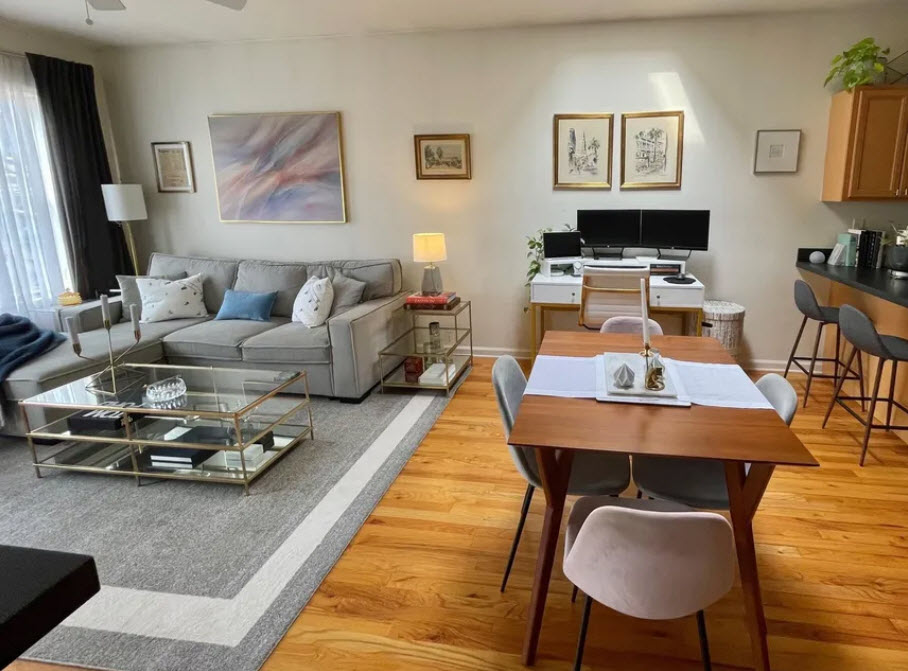 HOBOKEN-LARGE MIDTOWN  APARTMENT-3BR/2 Bath apt in a newer building at 6th and Jefferson. Available for 10/1/23. Large spacious living room with private balcony/with dining area and modern kitchen  w/breakfast bar. SS Ref, D/W, Micro, gas stove.  Coin-op W/D on 1st floor.
Hardwood floors.  Recessed lighting. Wired to allow surround sound in the living room. Hi ceilings, Central air/HVAC. Large master Bedroom with Bay window plus  2 good-sized bedrooms. Closets and windows in all rooms. Large storage closet in the hall. Common access to the large fenced-in yard with free tenant storage shed,  patio w/table & chairs. Add your own BBQ and relax! 
Easy 2-floor walk-up. 1500 sq ft apt, NO DOGS ANY SIZE. Cats ok w/pet rent. Good Credit & refs are required. Building well maintained and cleaned monthly. Tenant pays broker commission.
Close light rail stop, Hop Shuttle to downtown & Bus service to NYC & PATH.  Parking garage nearby at Courtyard: 8th& Jefferson.