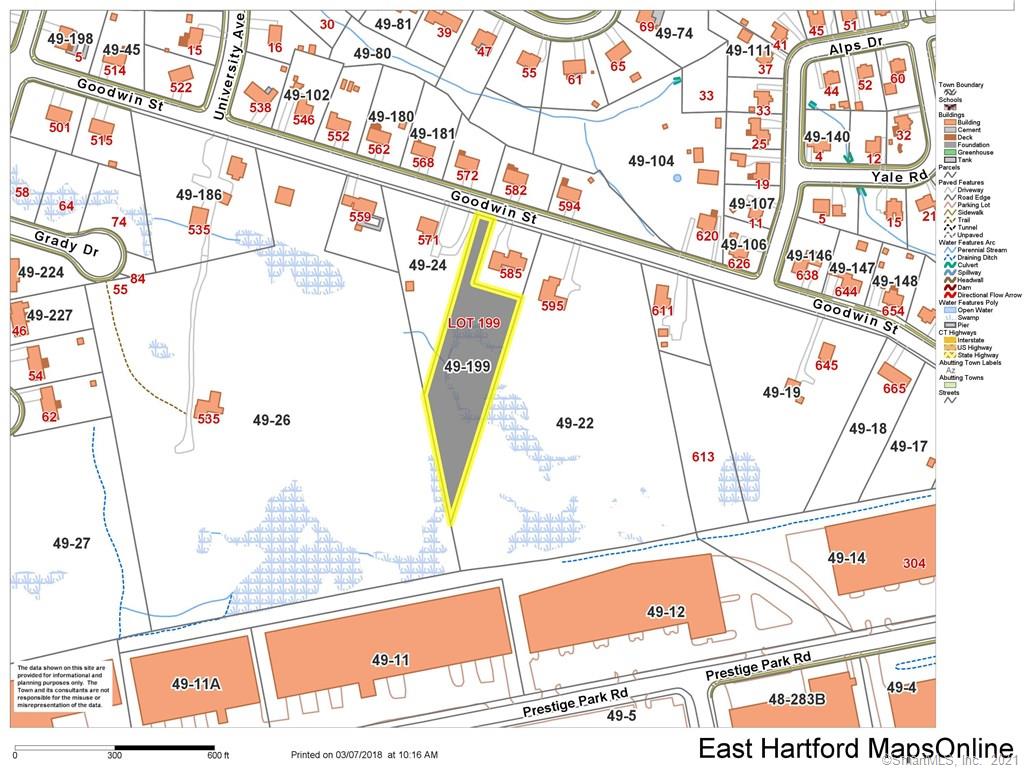 over one and half acres of land to build the home of your dreams! Take a look today, bring your imagination and see all of the possibilities. This property is also known as 585 Goodwin St, lot #2, East Hartford CT