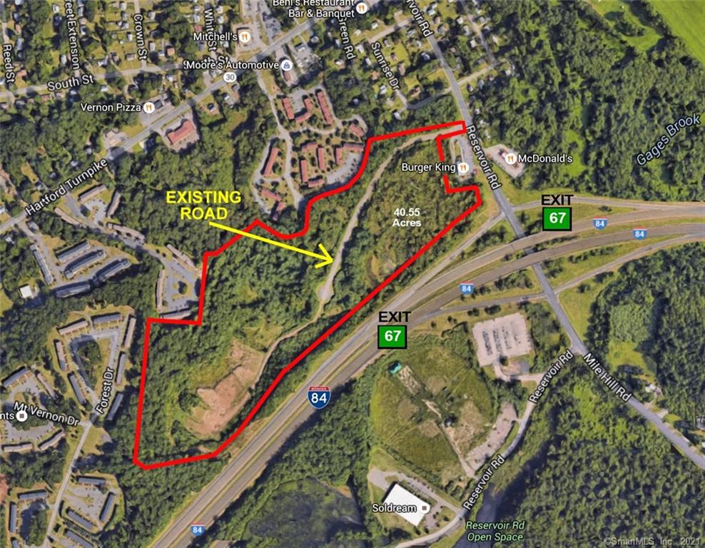 Proposed: Flex Space, Self Storage, Last Mile Warehouse, Multi-family or Retail Development 40.55 acres in Vernon's Planned Development Zone. Great visibility with a traffic count of 74, 000. On I-84 and 21, 500 on Reservoir Rd. Public water and Sewer. Has an existing road through entire parcel!