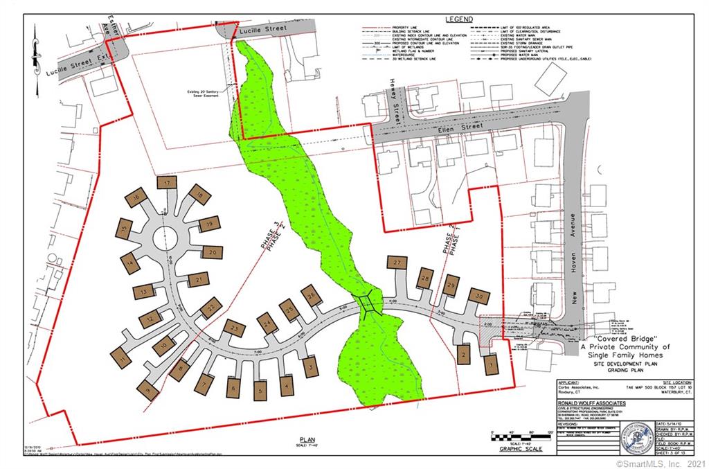 Shovel Ready - Fully Approved Cluster Development - 30 Single Family Dwellings - 12.9 Acres - Buildout Scheduled to be completed in 3 Phases - Seller open to Seller Acquisition Finance and/or Phased Purchase of Development Phases - Updated Site plans and preliminary architectural drawings availableDevelopment site is situated less than 2 miles from Proposed Amazon Distribution Center - Convenient Highway Access - Close to Train Station [Waterbury or Naugatuck]